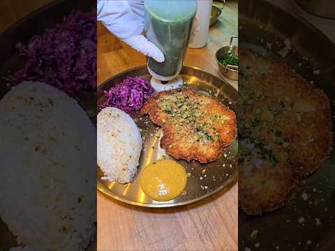 New dish at Agripas Street – Dubai Schnitzel plate with crispy knafeh and pistachios!