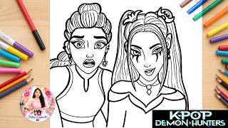 Drawing new Huntrix look of Mira & Rumi ✨K-Pop Demon Hunters 2 | rumi golden | Drawing for Beginners
