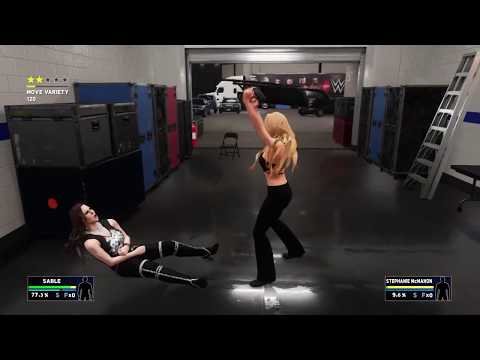 WWE 2K18 Sable VS Stephanie McMahon Backstage Brawl