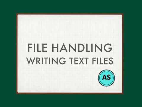 CIE 9608 2.2.3 File handling - writing text files