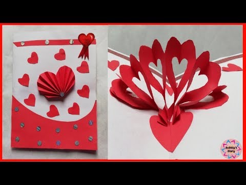 DIY Heart Pop Up Card - Greeting Card Making ideas -  Handmade Cards Video
