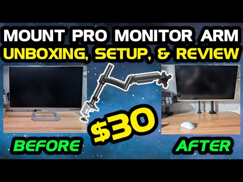 Mount Pro $30 Budget Tall Single Monitor Arm - Unboxing, Setup, & Review