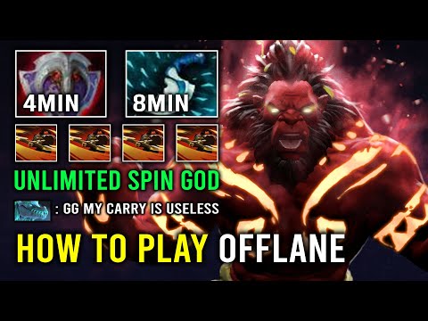 How to 100% Delete Offlane in 7.33 Axe with 4Min Vanguard & 8Min Dagger Infinite Berserk Spin Dota 2
