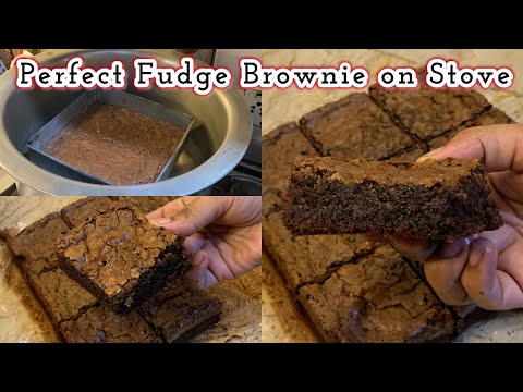 Perfect Fudge Brownie Without Oven || Fudge Brownie recipe on Stove | Gooey Brownie Recipe✨