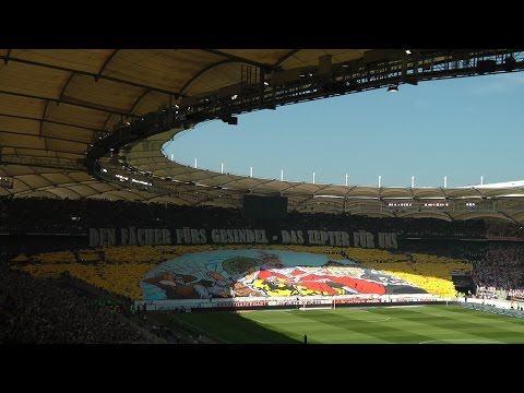 VfB Stuttgart - Karlsruher SC 9.4.2017: Choreo, Pyroshows + Support beim Derby
