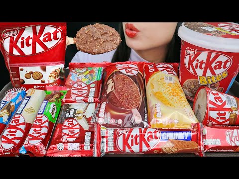 ASMR KITKAT PARTY (ALL VARIANT) KITKAT ICE CREAM, KITKAT CHOCOLATE, KITKAT BITES, CHUNKY MILO 🍫