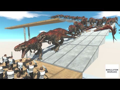 Ranged Units High Ground Challenge with Carnivore Dinosaurs Animal Revolt Battle Simulator