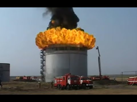 Тушение РВС-5000/Fire-extinguishing  of VST 5000 m3