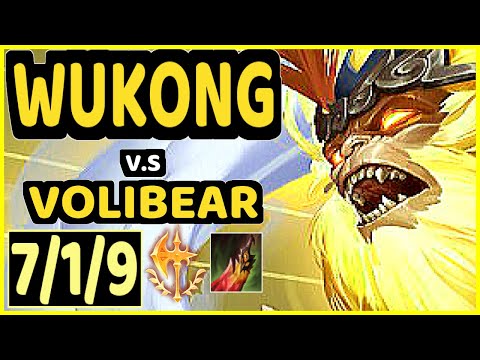 ROACH (WUKONG) vs VOLIBEAR - PENTAKILL 7/1/9 KDA TOP GAMEPLAY - KR Ranked GRANDMASTER