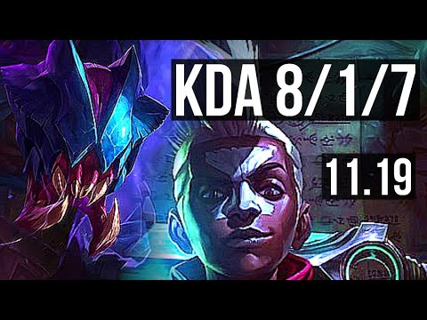REK'SAI vs EKKO (JUNGLE) | 8/1/7, 800+ games, 1.0M mastery | EUW Master | v11.19