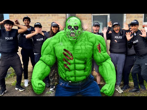 Zombie Hulk VS Cops - Hide and Seek!