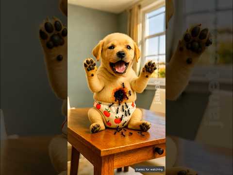 The cute dog ate ants along with the ice cream #ai #baby #dog