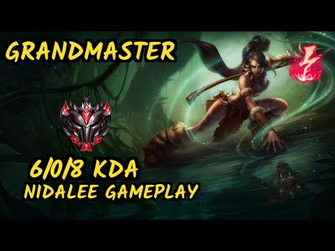 SDG Xiaopeng (NIDALEE) vs KARTHUS - 6/0/8 KDA JUNGLE GAMEPLAY - KR Ranked GRANDMASTER
