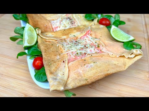 LES DÉLICIEUSES CRÊPES SALÉES AU SAUMON FROMAGE TELLEMENT BONNES 🥞RECETTE FACILE ET RAPIDE À FAIRE