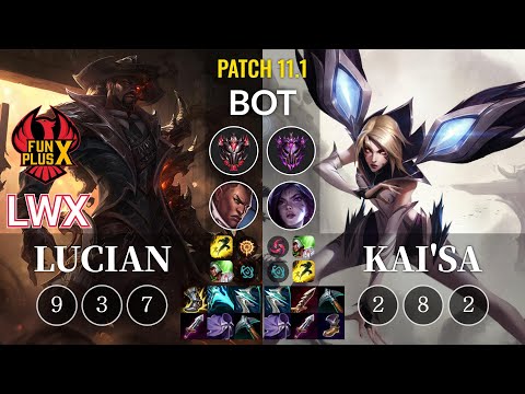 FPX Lwx Lucian vs Kai'Sa Bot - KR Patch 11.1