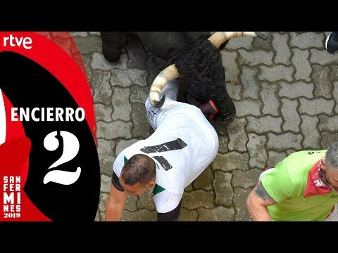 Monday July 8 2019 encierro with Cebada Gago bulls in Pamplona