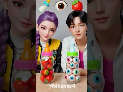 Real VS Jelly Big Bottle Candy 🍼🍓👁 #funny