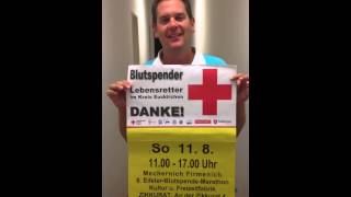 preview picture of video 'Peter Wackel zum 8. Euskirchener Blutspende-Marathon in der TON-Fabrik'
