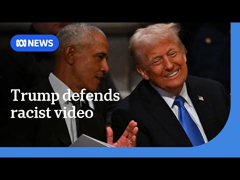 US President Trump posts, then deletes racist video of Obamas | ABC NEWS