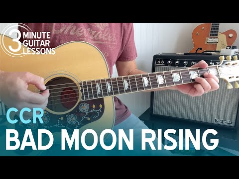 Learn Bad Moon Rising in 3 Minutes! Beginner Guitar Lesson (Creedence Clearwater Revival)