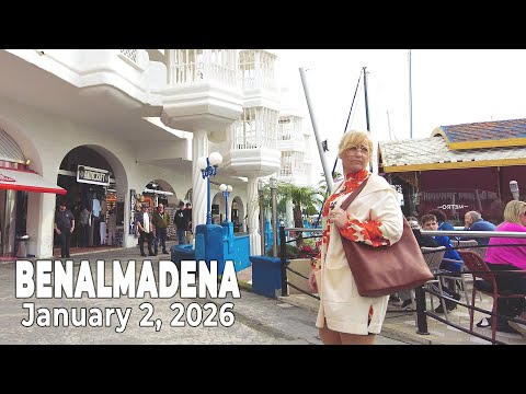 Benalmadena January 2, 2026 Promenade Walk Malaga Costa del Sol Spain [4K]