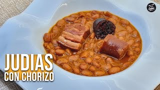 JUDÍAS CON CHORIZO 🍲 Receta rápida en OLLA EXPRESS (MUY TIERNAS)