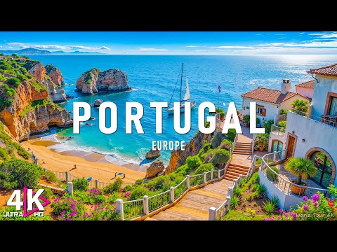 FLYING OVER PORTUGAL (4K Video UHD) - Peaceful Music With Beautiful Nature Video For Relaxation