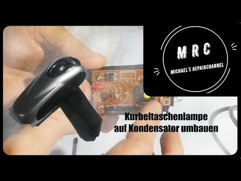 Superkondensator in Kurbeltaschenlampe einbauen