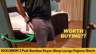 IGOLUMON Bamboo Rayon Sleep Lounge Pajama Shorts 3 Pack Breathable Unboxing & Review