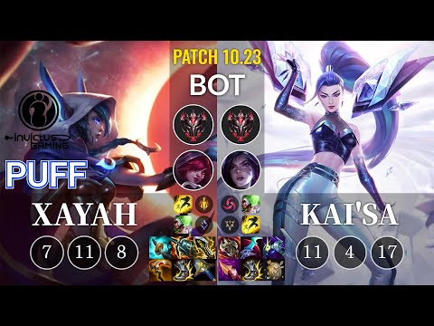 IG Puff Xayah vs Kai'Sa Bot - KR Patch 10.23