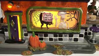 Department 56 BLACK CAT DINER Halloween Snow Village Retired 2002 D56 Witch