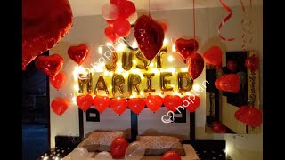 Just Married Decoration with balloons and foils