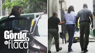 Pablo Lyle antes que le colocaran un grillete electrónico y llegando al lugar de su arresto