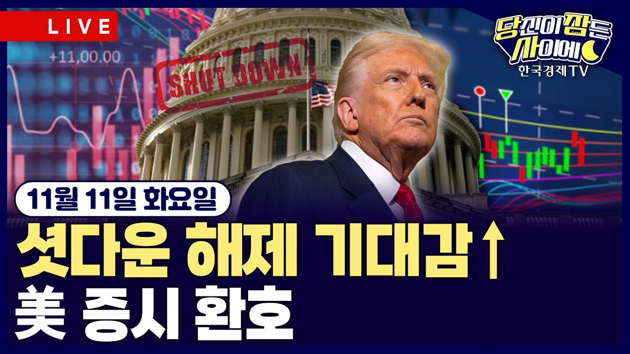 [🔴11/11 #당잠사] 셧다운 해제 기대감↑ㅣ美 증시 환호 | #엔비디아 #테슬라 #AI