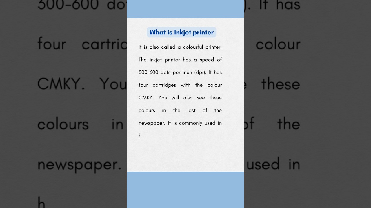 What is Inkjet Printer | Computer Fundamentals |