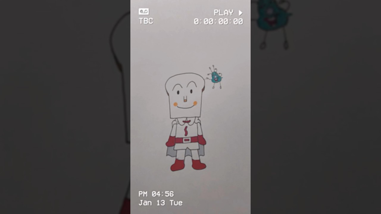 食パンマンリアルにしてみた、、 #イラスト