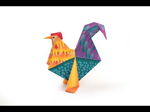 Easter Origami Rooster - Tutorial DecOrigami - How to make an easy  origami rooster