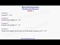 Binomial Theorem Lesson 1