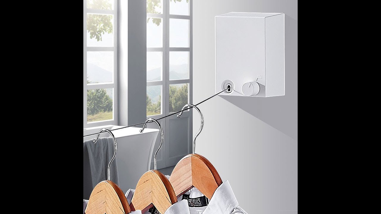 FALUYI Retractable Clothesline Heavy Duty Wall Mounted Clothes Drying Laundry Line Five Colors