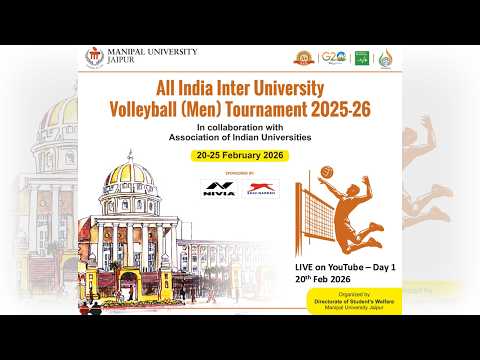 ALL INDIA INTER UNIVERSITY VOLLEYBALL (MEN) TOURNAMENT 2025–26 I MUJ I 20-25 FEB 26 - DAY 1-20TH FEB