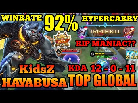 Winrate 92% Hayabusa Top 1 Global by KidsZ Gameplay [ HyperCarry ] - MLBB