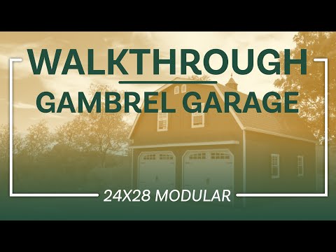 24x28 Gambrel Modular Garage - Walkthrough
