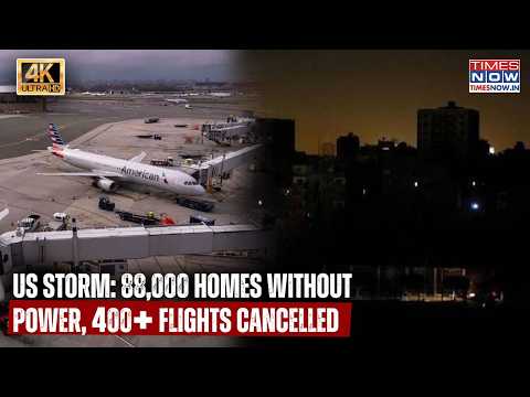 US Storm Batters Brooklyn: 88,000 Homes Without Power In Nor’easter | 400+ Flights Cancelled | 4K