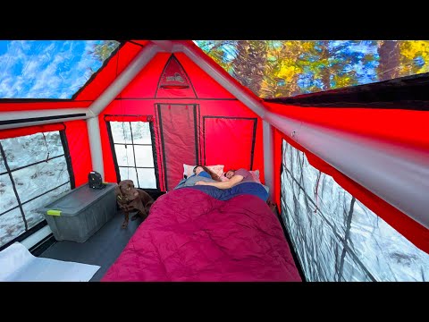 Cozy Winter Hot Tent Camping with My Girlfriend  (-18º Night)