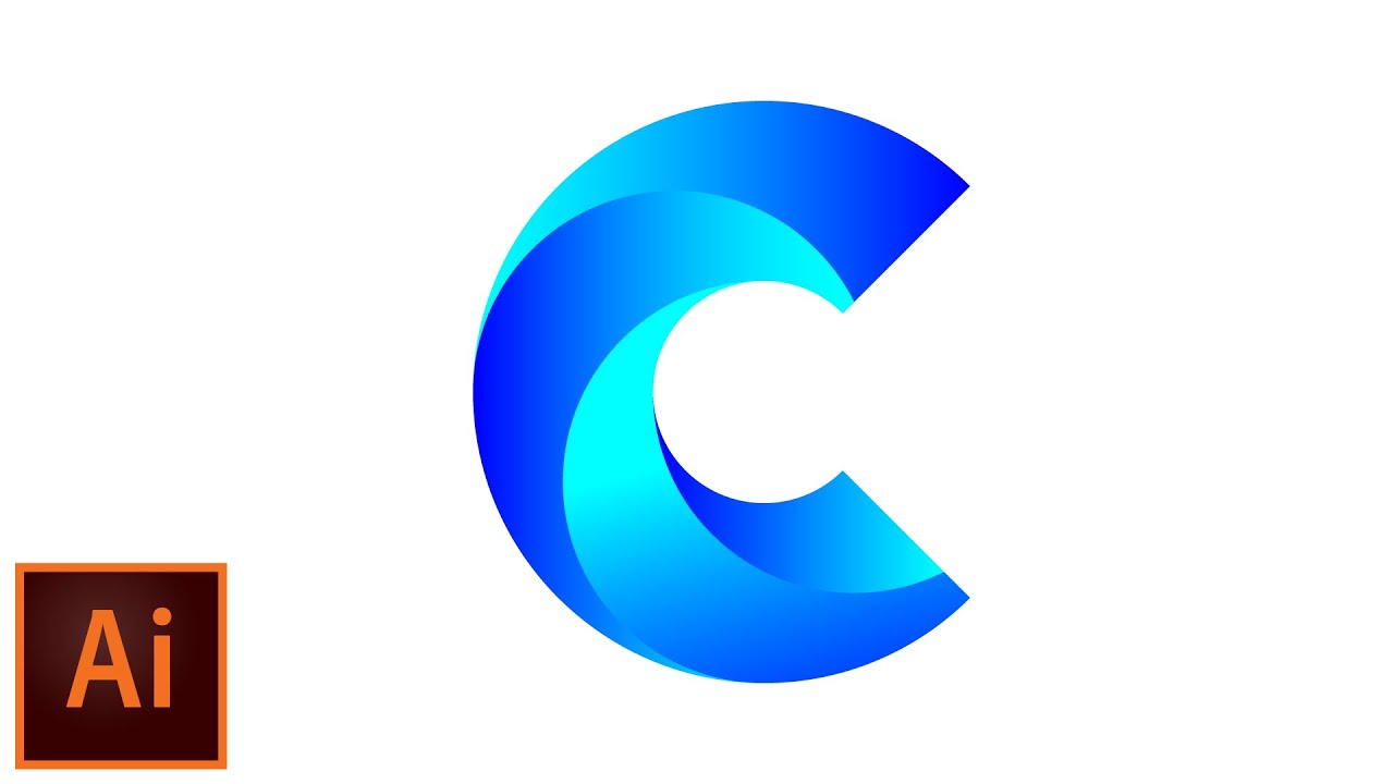 ADOBE ILLUSTRATOR TUTORIALS - MODERN LETTER C LOGO DESIGN USING GOLDEN RATIO FROM ADOBE ILLUSTRATOR