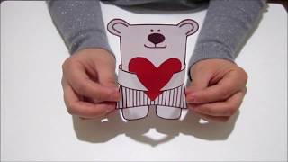 Мишка с сердечком из бумаги,своими руками.