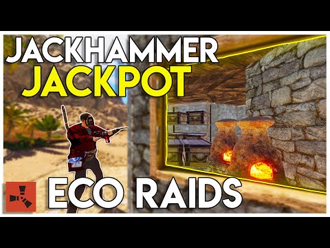 RUST ECO RAID on RICH JACKPOT BASE WITH JACKHAMMER ON SOFT SIDE WALL - Rust