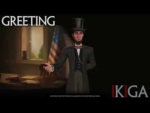 AMERICA - ABRAHAM LINCOLN THE BLACK LIBERATOR ALL VOICED QUOTES CIV VI - RELEASED 22 NOV 2022