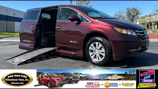 For Sale 2014 Honda Odyssey BraunAbility Power ONE TOUCH Fold Out Ramp Side Loading Wheelchair Van