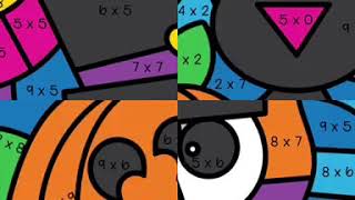 Color by Number Multiplication (Halloween)
